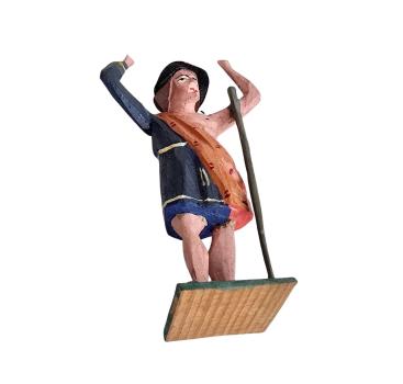 Preview: Antike Grulicher Krippenfigur / Hirte um 1920 (7 cm)