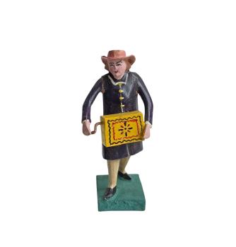 Antique grulich crib figurine, Musician with barrel organ, around 1920 (7 cm)