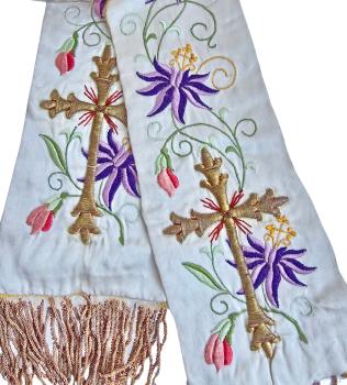 Antike Stola für Ornat, Messgewand, Vestment um 1900