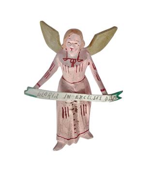 Antike Grulicher Krippenfigur / Verkündigungsengel, um 1920 (7 cm)