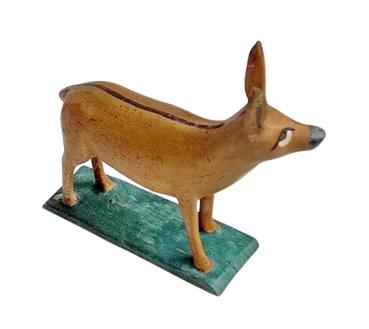 Antike Grulicher Krippenfigur / Reh um 1920