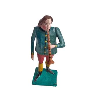 Antike Grulicher Krippenfigur / Hirte mit Flöte um 1920 (7 cm)