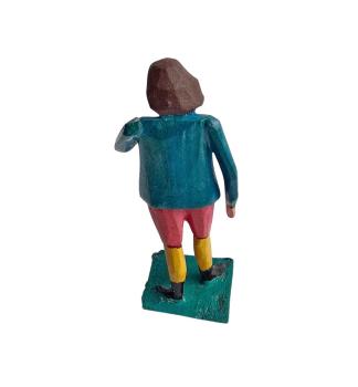 Preview: Antike Grulicher Krippenfigur / Hirte mit Flöte um 1920 (7 cm)