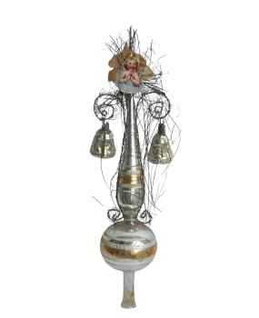 Wire wrapped christmas tree topper, around 1920