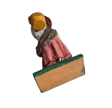 Preview: Antike Grulicher Krippenfigur / Gabenbringer mit Korb um 1900 (7 cm)