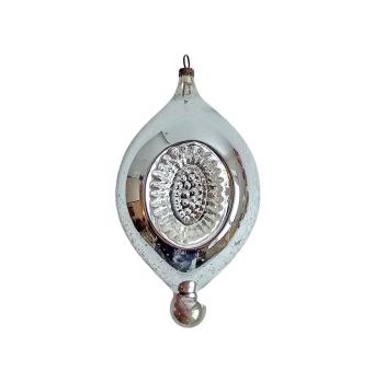 Art nouveau mercury glass kugel, indent kugel, Lauscha around 1910