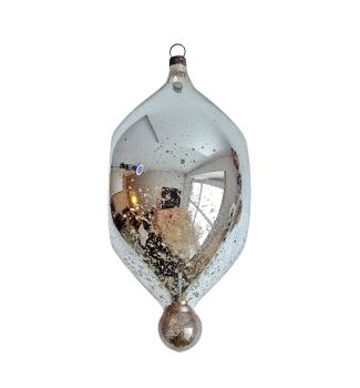 Art nouveau mercury glass kugel, indent kugel, Lauscha around 1910