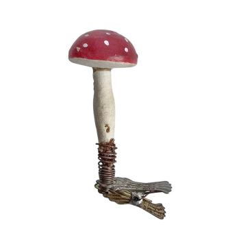 Spun cotton mushroom (Fly agaric) on clip, around 20s