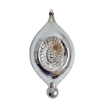 Art nouveau mercury glass kugel, indent kugel, Lauscha around 1910