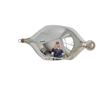 Art nouveau mercury glass kugel, indent kugel, Lauscha around 1910