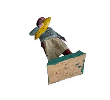 Preview: Antike Grulicher Krippenfigur Gabenbringer / Bäcker um 1900 (7 cm)