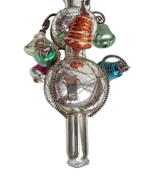Wire wrapped christmas tree topper, around 1950