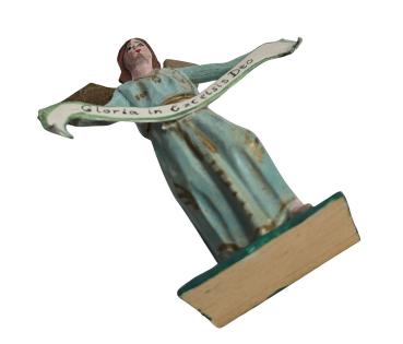 Preview: Antique grulich crib figurine, angel of annunciation, around 1900  (10 cm)