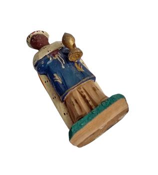 Preview: Antike Grulicher Krippenfigur / König Caspar um 1900 (7 cm)