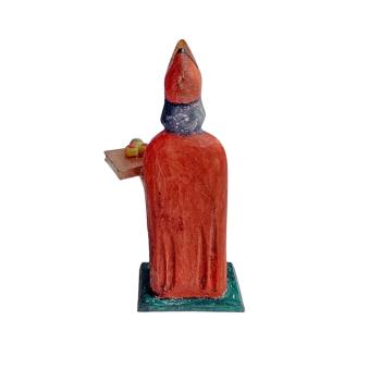 Preview: Antike Grulicher Krippenfigur / Nikolaus / Bischof um 1920  (7 cm)