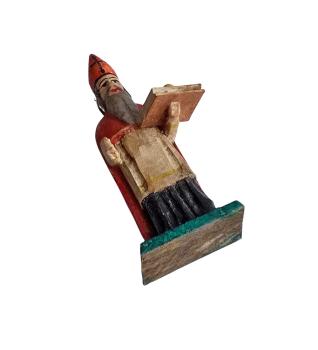 Preview: Antike Grulicher Krippenfigur / Nikolaus / Bischof um 1920  (7 cm)