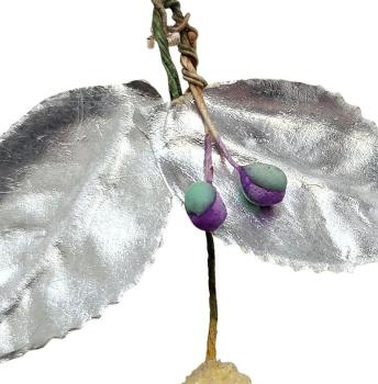 Preview: Antiker Christbaumschmcuk, Zitrone aus Watte,  um 1930