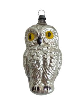 Antiker Christbaumschmuck, Eule, 30er Jahre