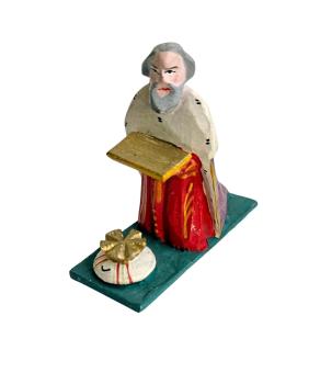 Antike Grulicher Krippenfigur / König Melchior um 1920  (7 cm)