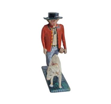 Preview: Antique grulich crib figurine, shepherd with sheep around 1900 (7 cm)