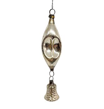 Lauscha Kugel mit Glöckchen um 1920