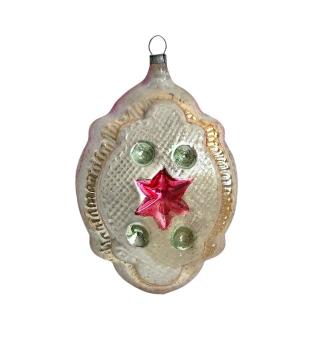 Preview: Lauscha Kugel with star on both sides, around 1910