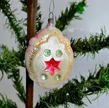 Lauscha Kugel with star on both sides, around 1910