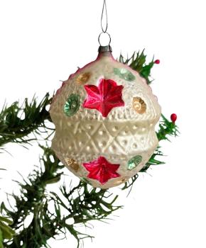 Lauscha Kugel with indent stars, around 1910