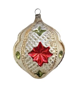 Lauscha Kugel with star on both sides, around 1910