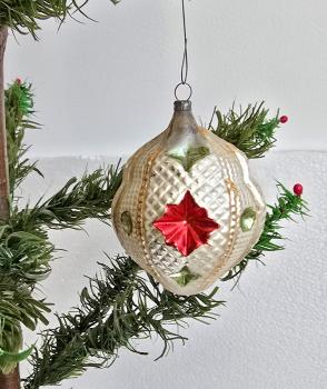 Lauscha Kugel with star on both sides, around 1910