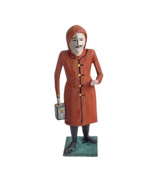 Antike Grulicher Krippenfigur / Nachtwächter um 1900 (10 cm)