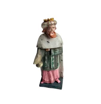 Antike Grulicher Krippenfigur / Hl. König Balthasar um 1900 (10 cm)