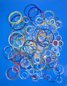 Preview: Konvolut Gablonzer Glasringe, ~ 1930