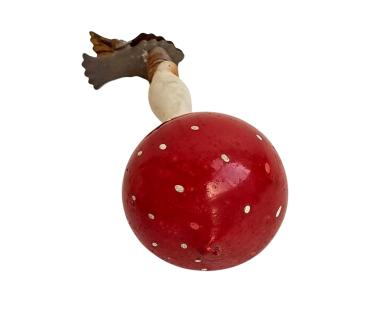 Preview: Antiker Christbaumschmuck, Lauscha Fliegenpilz auf Zwicker um 1920