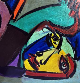 Preview: Peter Robert Keil (geb. 1942 Züllichau), "Genscher und Kohl"  80er Jahre