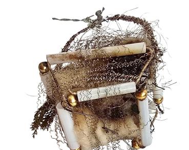 Antiker Sebnitzer Christbaumschmuck, Körbchen 1890/1900