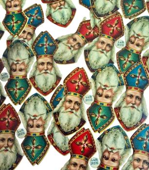 Preview: Antique set die cut scraps, santa around 1920