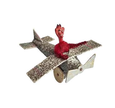 Preview: Flugzeug mit Krampus um 1930