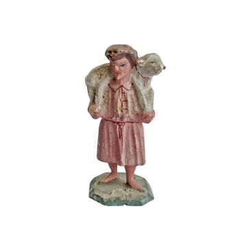 Antique grulich crib figurine, shepherd with sheep around 1900 (7 cm)