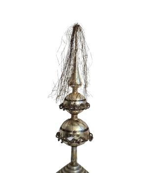 Christbaumspitze mit leonischen Drähten und Tinsel um 1930