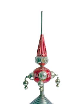 Vintage Christmas tree topper with silver baubles