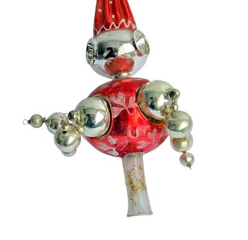 Preview: Vintage Christmas tree topper with silver baubles