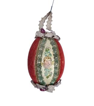 Decorated chicken egg as a Christmas tree ornament, around 1900