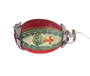 Preview: Decorated chicken egg as a Christmas tree ornament, around 1900