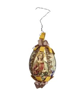 Preview: Decorated chicken egg as a Christmas tree ornament, around 1900