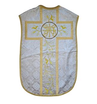 Antique white chasuble, vestment, Ornat