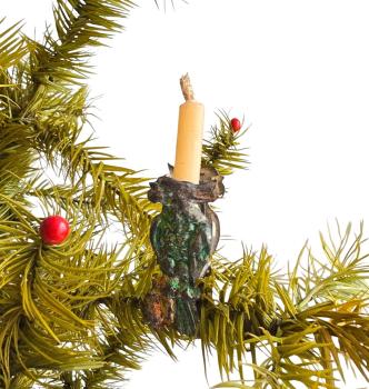 Metal Candle Holder, Clip, Bird around 1880/1890