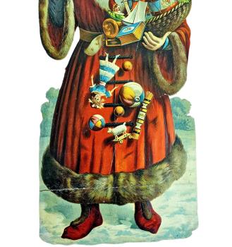 Preview: Großer Nikolaus aus geprägtem Karton, um 1900