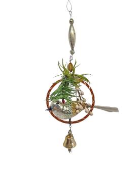 Glasornament, Gablonzer Vogel im Ring, ~ 1930