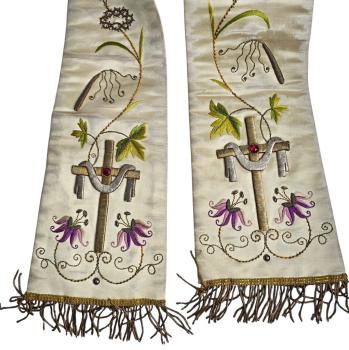 Antike Stola für Ornat, Messgewand, Vestment um 1900